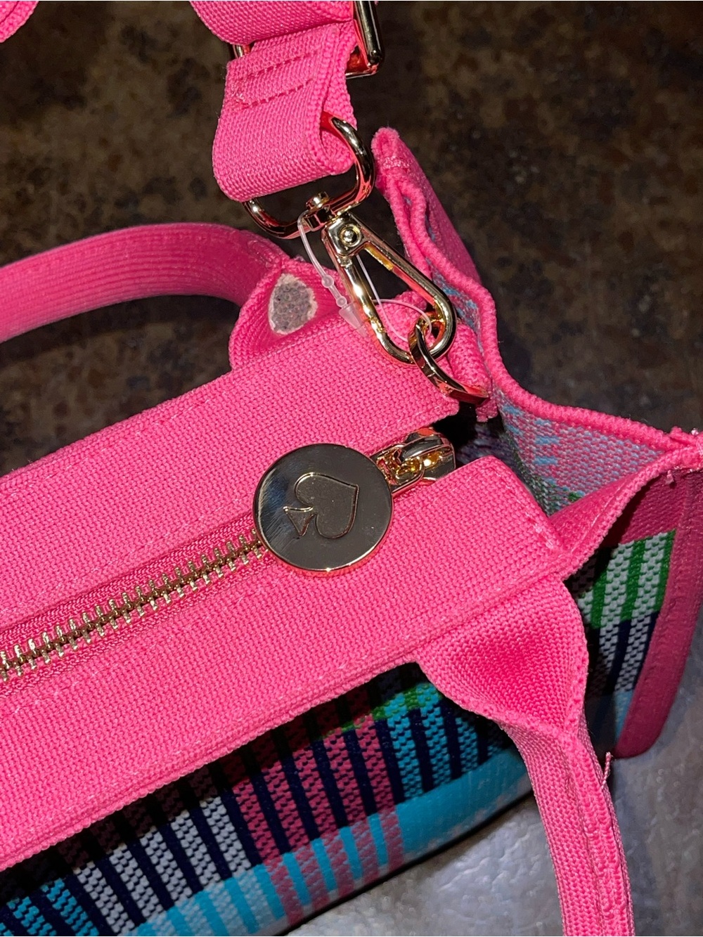 Kate Spade Pink Multi-Color Woven Mini Tote - Picture 5 of 11